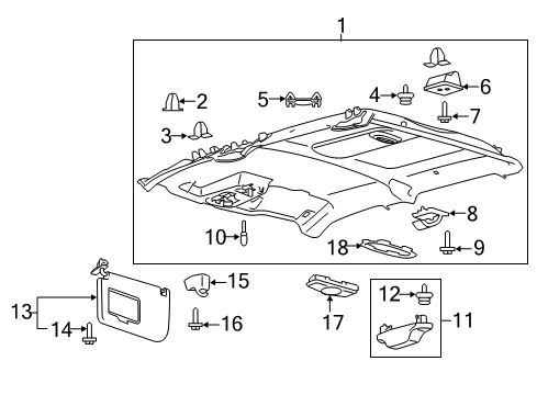 2020 Ford F-250 Super Duty Interior Trim - Cab Diagram 6 - Thumbnail