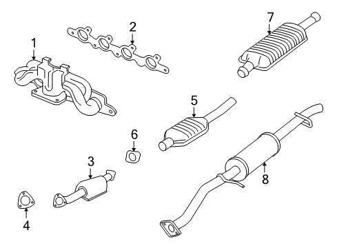2006 Mercury Mariner Exhaust Components Diagram