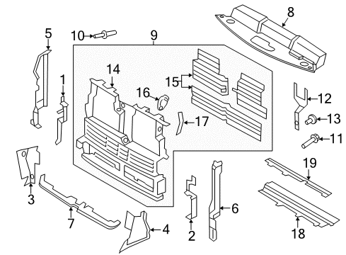 2017 Ford Edge Seal Plate Diagram for FT4Z-19892-B