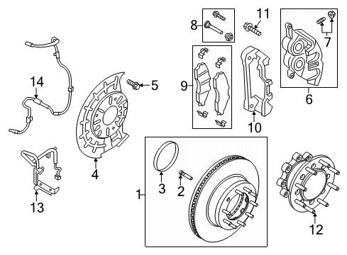 2020 Ford F-250 Super Duty Front Brakes Diagram 2 - Thumbnail
