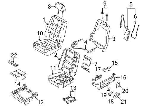 2008 Ford Taurus Driver Seat Components Diagram