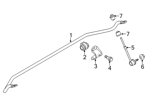 2016 Lincoln MKC Rear Suspension Components, Lower Control Arm, Upper Control Arm, Ride Control, Stabilizer Bar Diagram