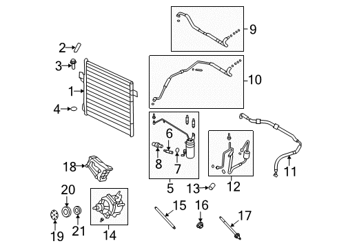 2007 Mercury Mountaineer A/C Condenser, Compressor & Lines Diagram
