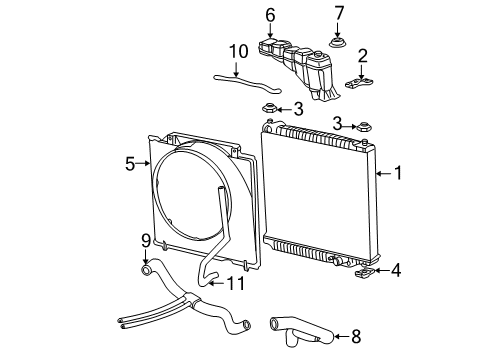2003 Ford F-250 Super Duty Radiator & Components Diagram