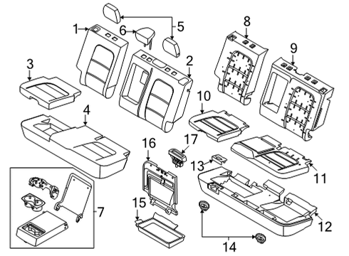 2022 Ford Bronco Sport Rear Seat Components Diagram
