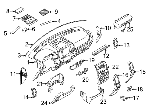 2019 Ford F-150 Instrument Panel Components Diagram