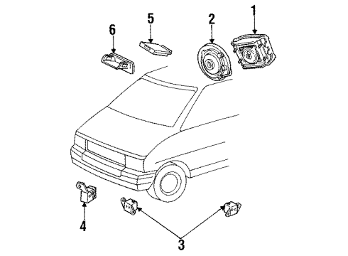 1993 Ford Aerostar Inflator Module Diagram for F39Z-11043B13-A