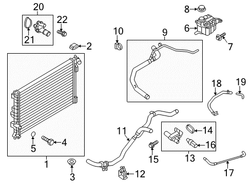 2015 Ford Explorer Radiator & Components Diagram