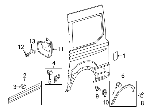 2017 Ford Transit-150 Exterior Trim - Side Panel Diagram