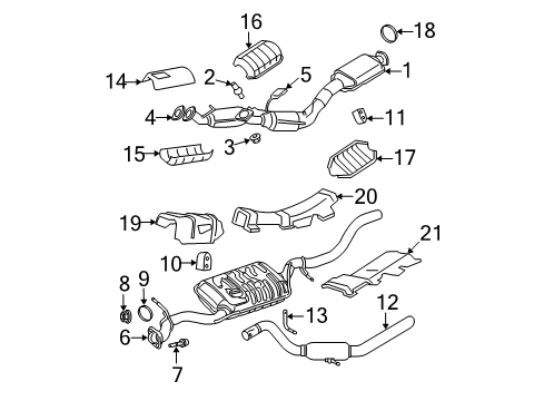 2007 Mercury Mountaineer Exhaust Components Diagram