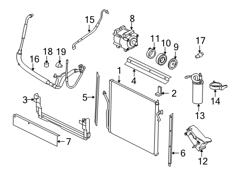 2005 Ford Ranger A/C Condenser, Compressor & Lines Diagram