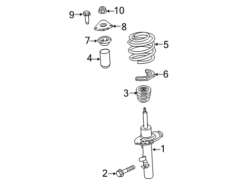 2014 Ford Transit Connect Struts & Components - Front Diagram