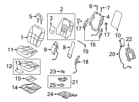 2010 Ford Edge Front Seat Components Diagram