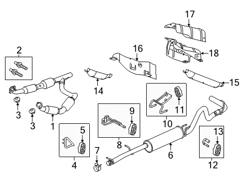 2013 Ford E-250 Exhaust Components Diagram
