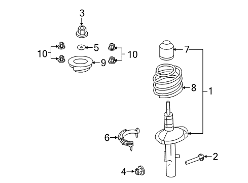 2008 Ford Taurus Struts & Components - Front Diagram