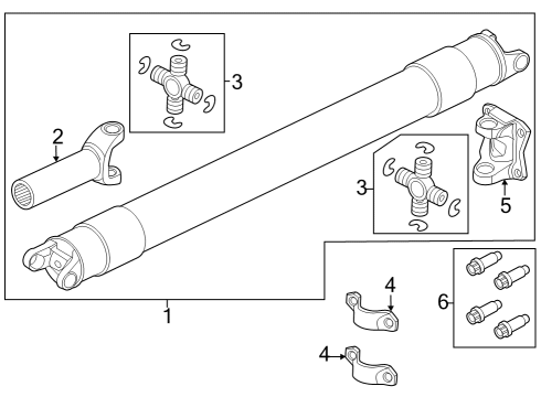 2023 Ford F-350 Super Duty Drive Shaft - Rear Diagram