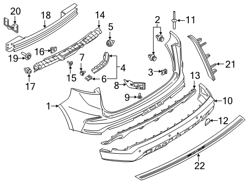 2022 Ford Edge Bumper & Components - Rear Diagram