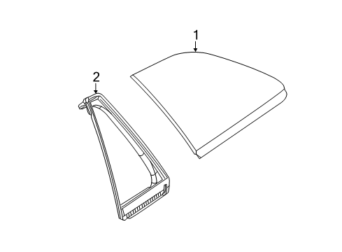2012 Lincoln MKX Quarter Panel - Glass & Hardware Diagram