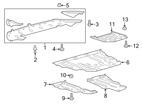 2022 Ford Edge Under Cover & Splash Shields Diagram