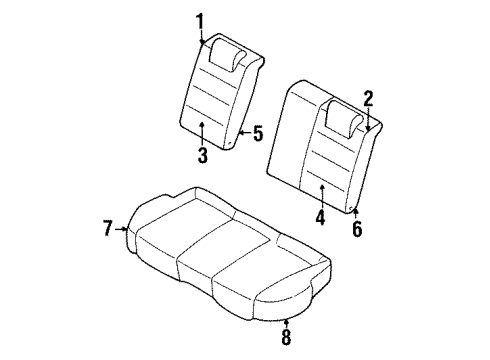 1999 Ford Escort Seat Back Cover, Black, Rear Driver Side Diagram for XS4Z6366601CAB