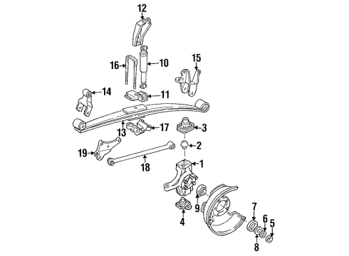 1990 Ford F-350 Front Suspension Components, King Pin, Stabilizer Bar Diagram