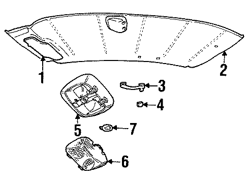 1998 Ford Crown Victoria Interior Trim - Roof Diagram
