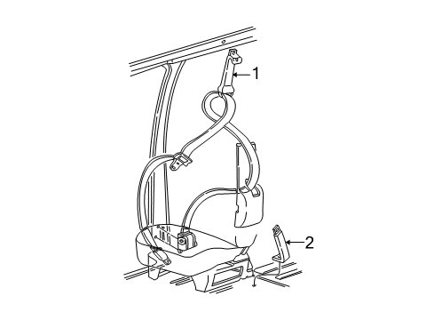 2001 Ford E-150 Econoline Club Wagon Seat Belt Diagram