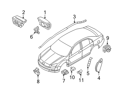 2008 Mercury Milan Air Bag Components Diagram
