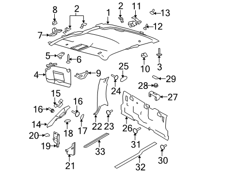 2013 Ford F-150 Interior Trim - Cab Diagram