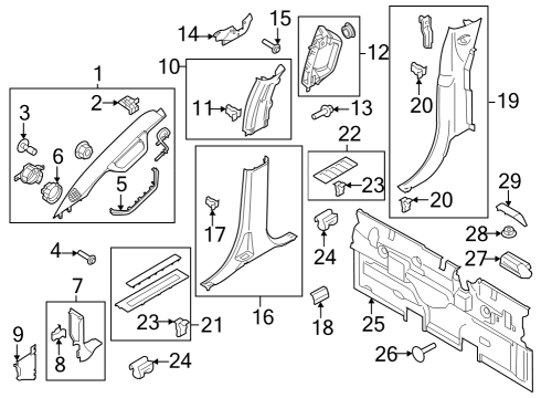 2023 Ford F-250 Super Duty Interior Trim - Cab Diagram