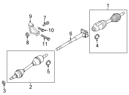 2015 Ford Police Interceptor Sedan Drive Axles - Front Diagram