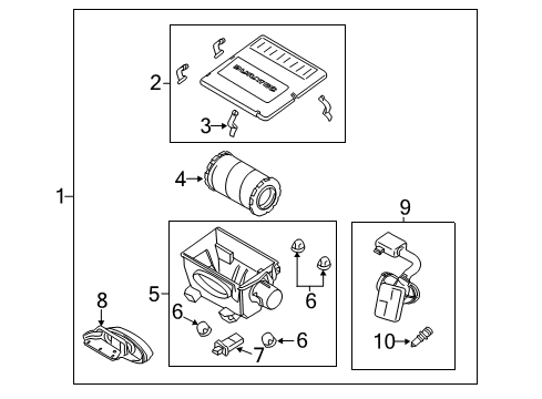 2011 Ford Escape Air Cleaner Assembly Diagram for AL8Z-9600-A