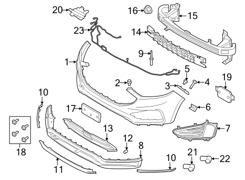 2022 Ford Edge Bumper & Components - Front Diagram
