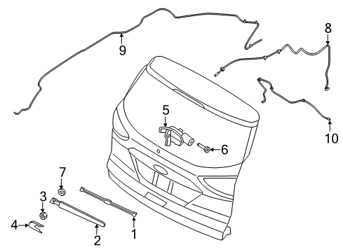 2013 Ford Escape Lift Gate - Wiper & Washer Components Diagram