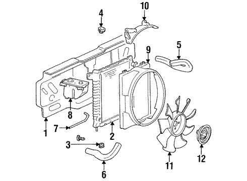 1993 Ford Explorer Fan Blade Diagram for F3TZ-8600-C