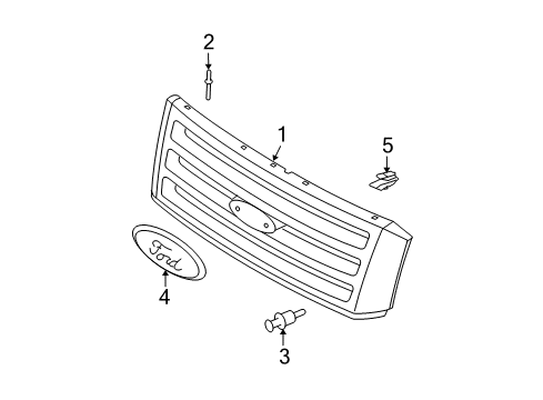 2009 Ford Expedition Grille & Components Diagram