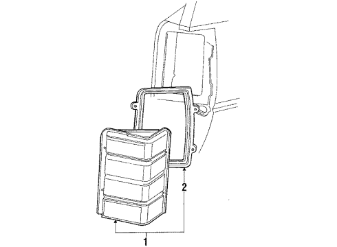 1986 Ford Escort Tail Lamps, License Lamps Diagram 2 - Thumbnail