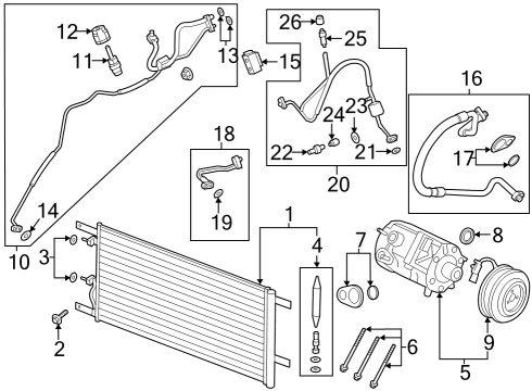 2023 Ford F-250 Super Duty A/C Compressor Diagram