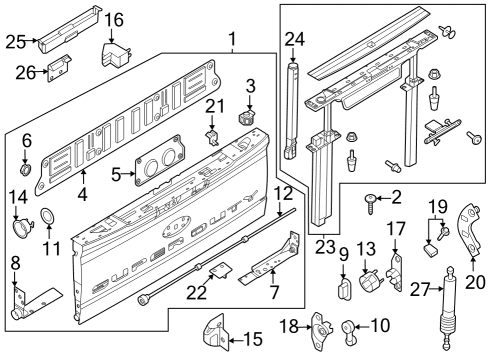 2023 Ford F-250 Super Duty Lock Assembly, Rear Diagram for ML3Z-9943150-C