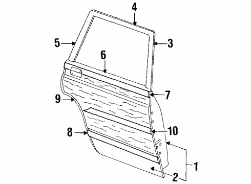 1986 Mercury Marquis Door & Components, Exterior Trim, Body Diagram 4 - Thumbnail