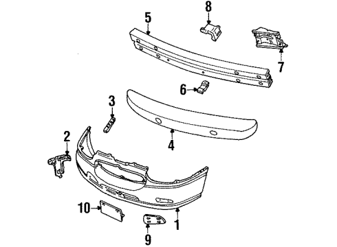 2001 Mercury Villager Bumper Cover, Front Diagram for 1F5Z-17D957-AAA