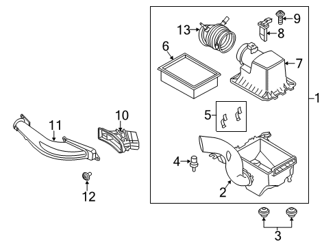 2018 Ford Escape Air Cleaner Assembly Diagram for GV6Z-9600-A