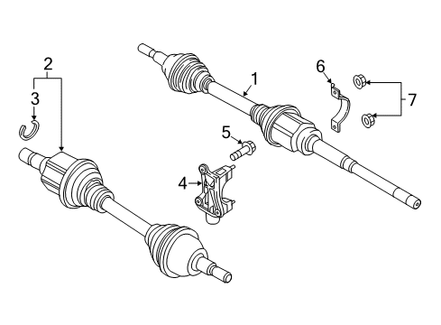 2017 Ford Edge Drive Axles - Front Diagram
