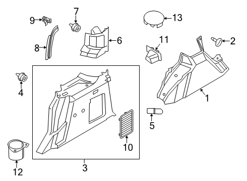 2021 Ford Transit Connect Interior Trim - Side Panel Diagram