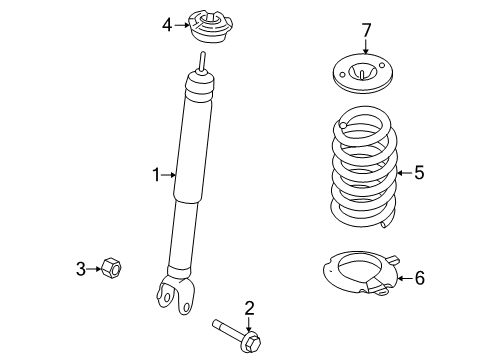 2010 Ford Flex Shocks & Components - Rear Diagram