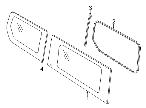 2014 Ford Transit Connect Side Panel - Glass & Hardware Diagram 4 - Thumbnail