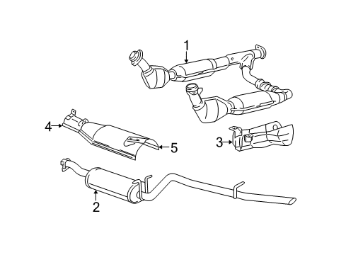 2001 Ford Expedition Muffler W/Tpipe, Rear Diagram for 1L1Z-5230-AA