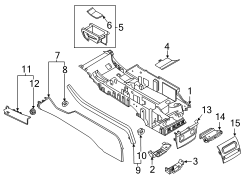 2020 Lincoln Aviator Console Base Diagram for LC5Z-78045B30-AA