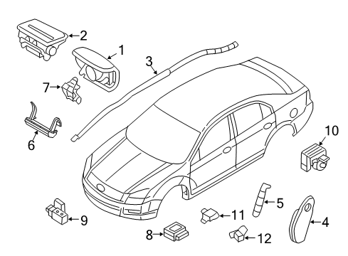 2011 Lincoln MKZ Side Impact Inflator Module, Front Passenger Side Diagram for BE5Z-54611D10-A