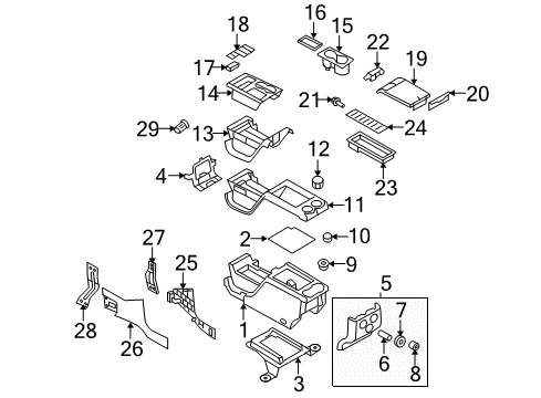 2013 Ford F-150 Front Console Diagram